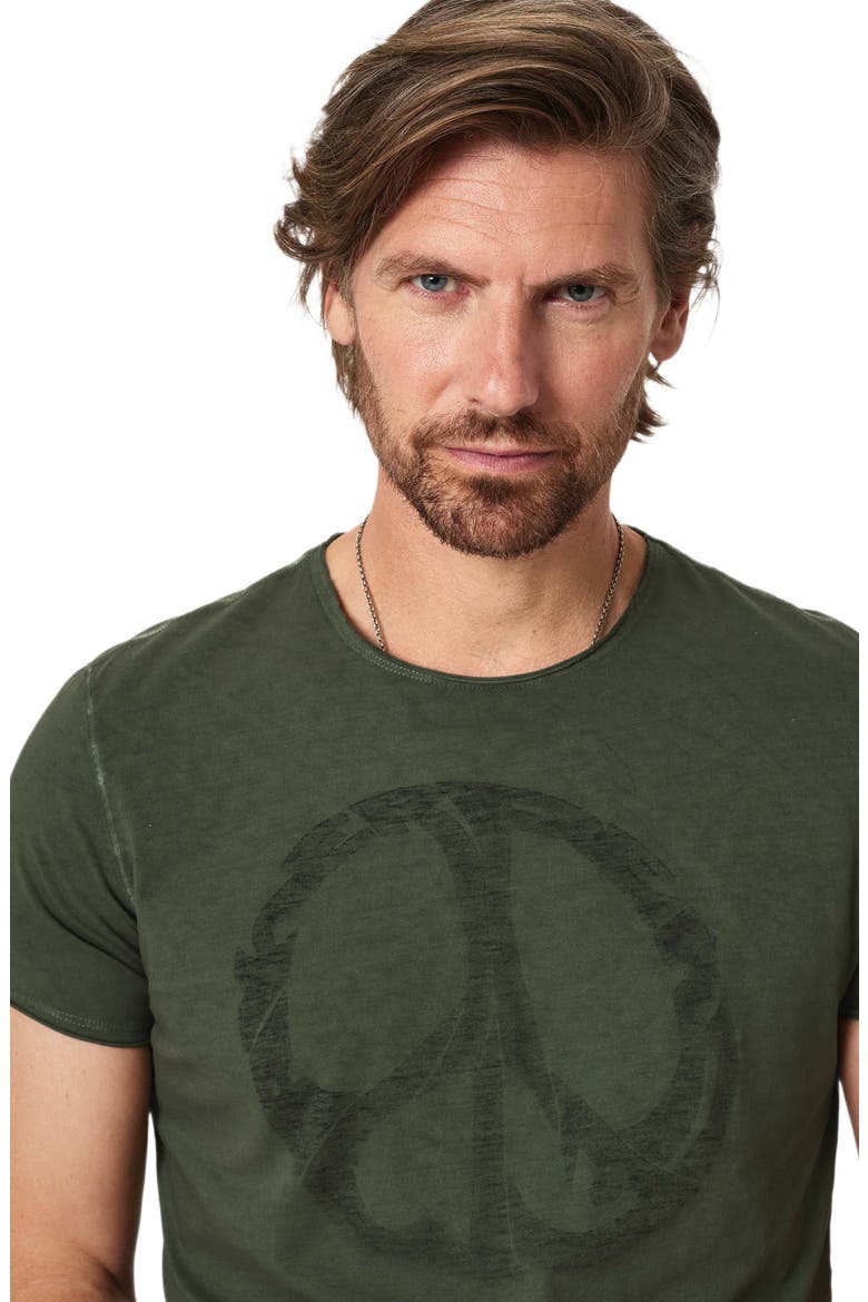 Peace Maker Raw Edge Crewneck T-Shirt, Alternate, color, MOSS