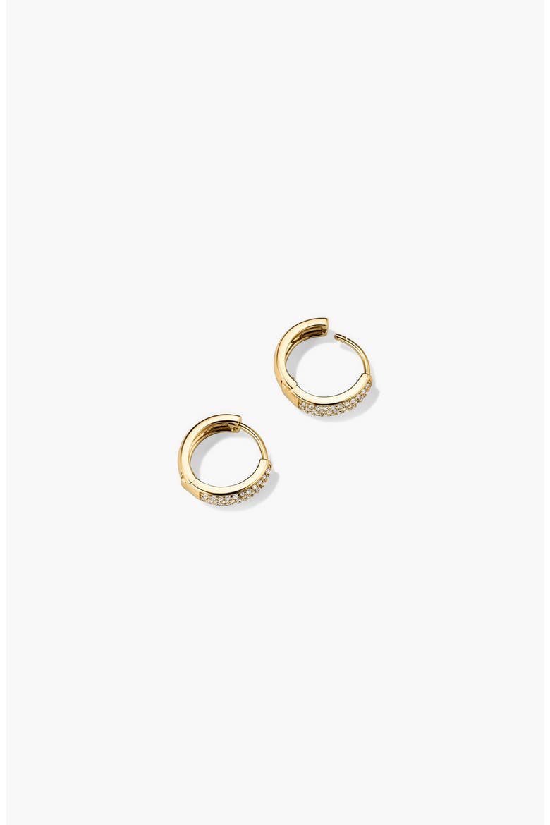 Bold Pavé Diamond Huggie Hoops, Alternate, color, 14k Yellow Gold