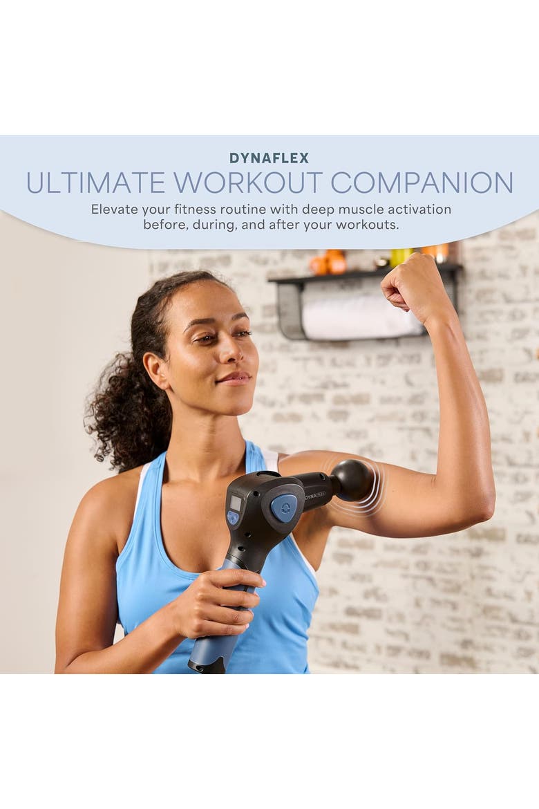 DynaFlex Deep Tissue Handheld Massage Gun Portable Percussion Massager, Alternate, color, Blue