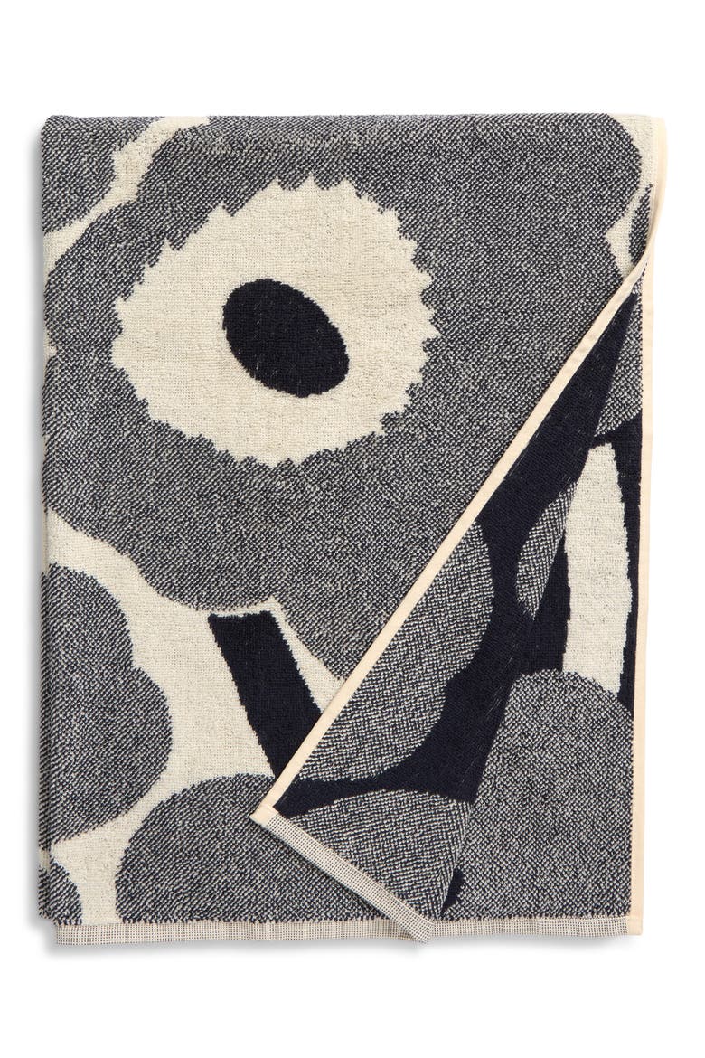 Unikko Cotton Bath Towel, Main, color, WHITE