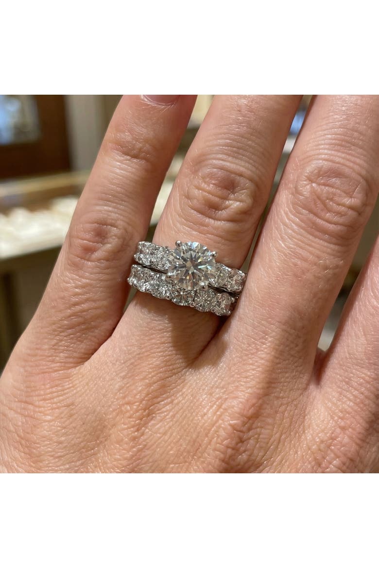 Certified 6ct Diamond Engagement Wedding Ring Set 14K Gold Lab Grown, Alternate, color, 14k White Gold