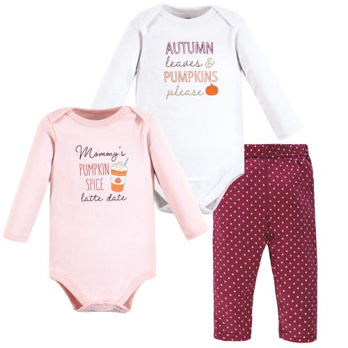 Hudson Baby L/s, S/s Bodysuit And Pant In Burgundy