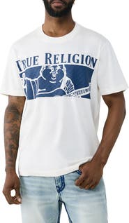 True Religion Checkered Buddha Cotton Graphic T-Shirt