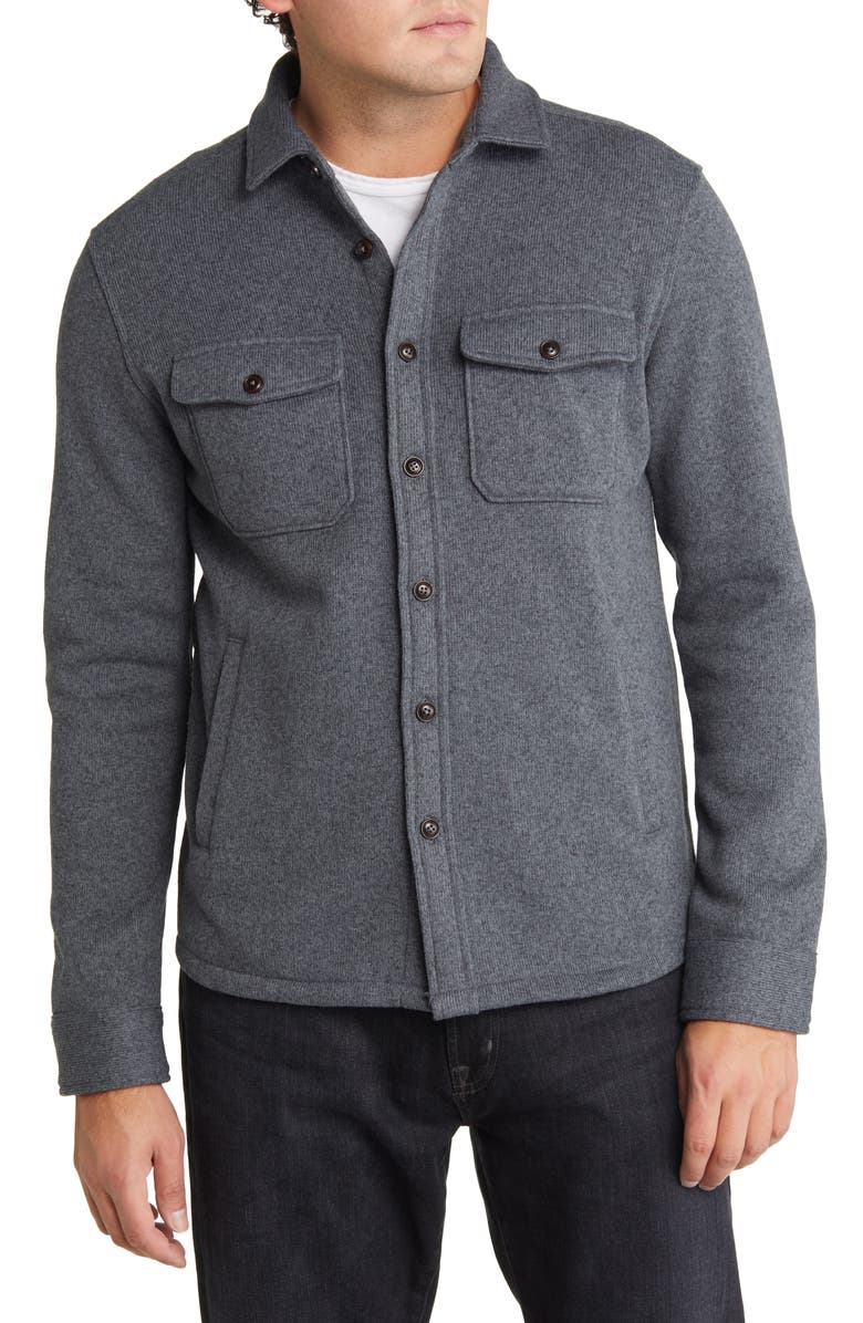 Peter Millar Sweater Fleece Button-Up Shirt Jacket, Alternate, color, 