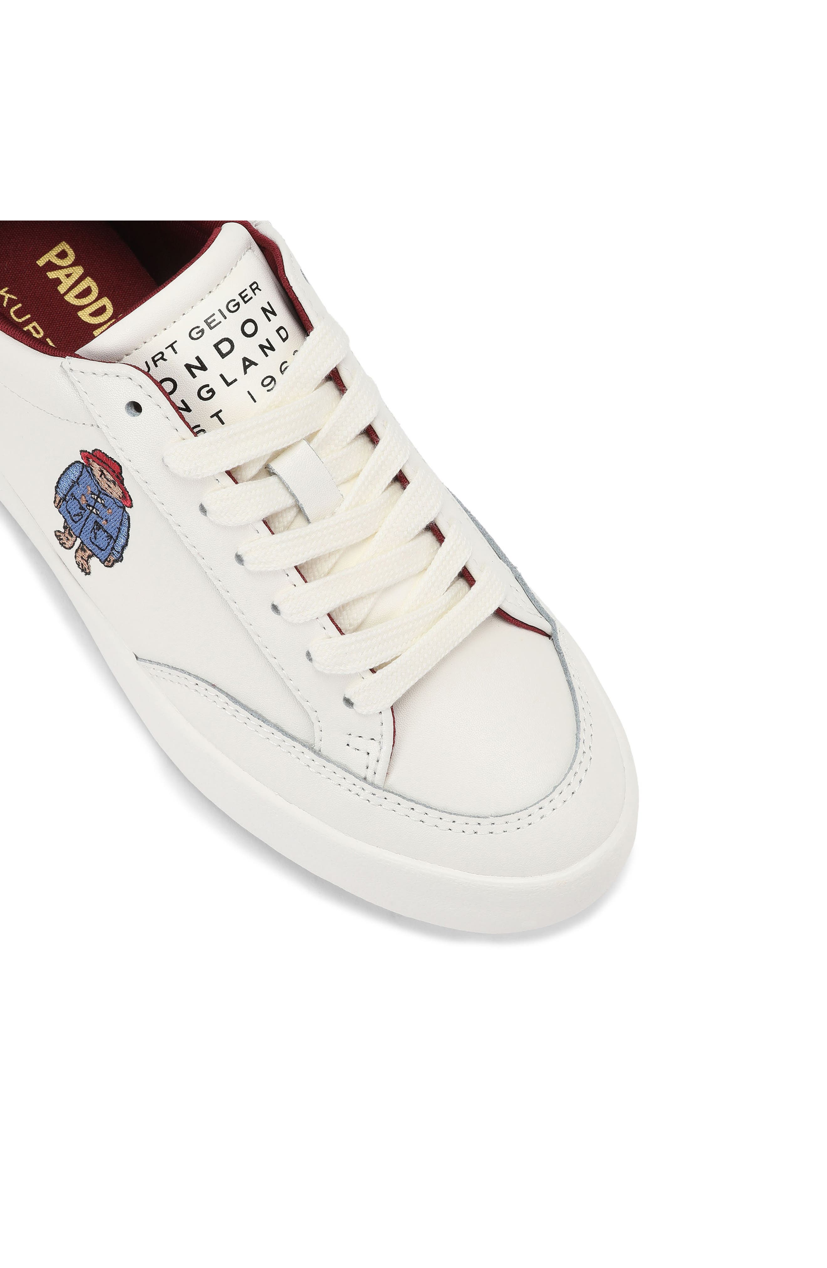 Paddington Bear London Leather Sneaker, Alternate, color, WHITE