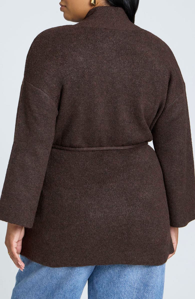 ELOQUII Belted Patch Pocket Cardigan, Alternate, color, 