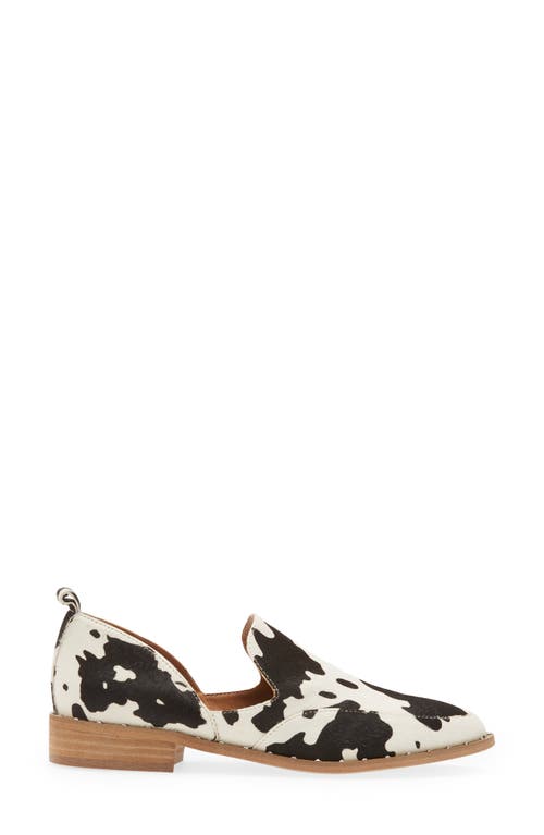 Volatile Very Valegro Genuine Calf Hair Loafer In Black White Cow