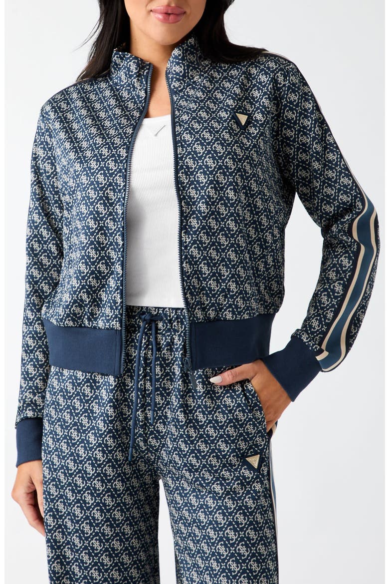 4G Jacquard Full Zip Track Jacket, Main, color, BLUE MULTI
