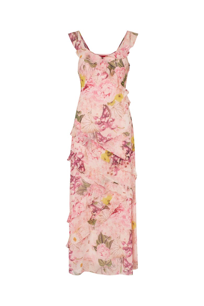 Levinecras Floral Ruffle Maxi Dress, Alternate, color, Floral Garden
