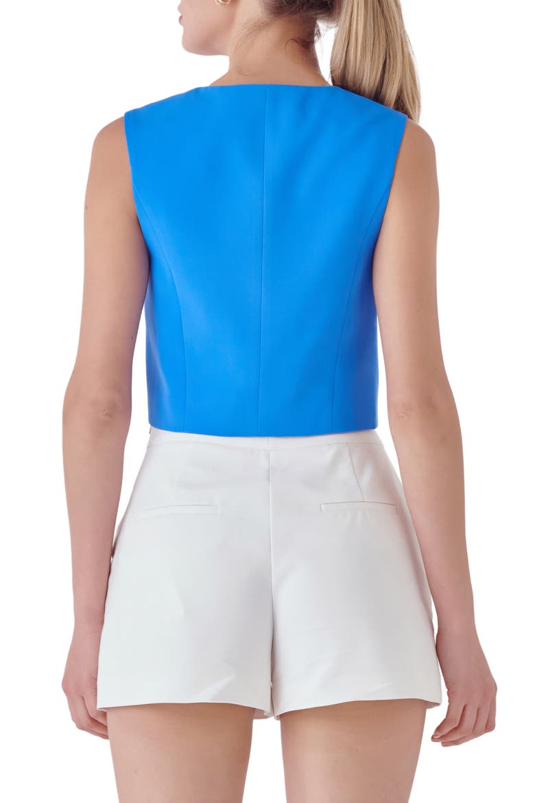 Button-Up Crop Vest, Alternate, color, OCEAN BLUE