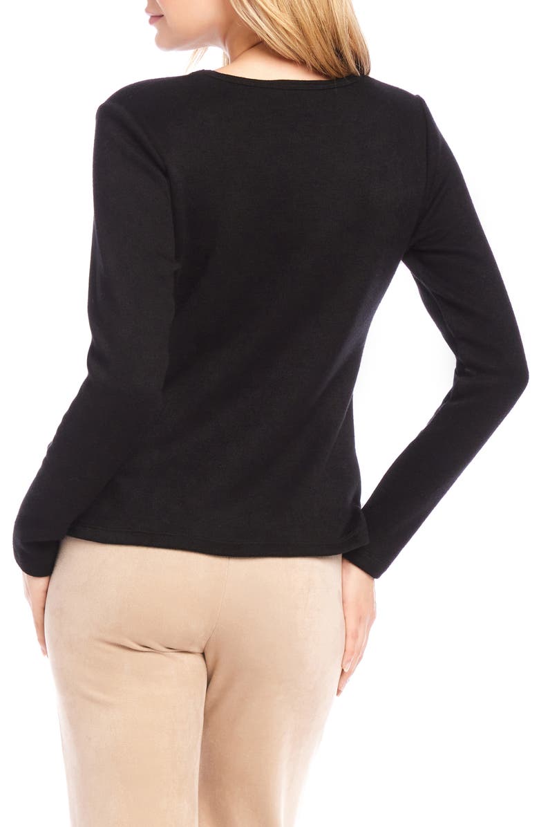 Karen Kane Knot Hem Knit Top, Alternate, color, Black