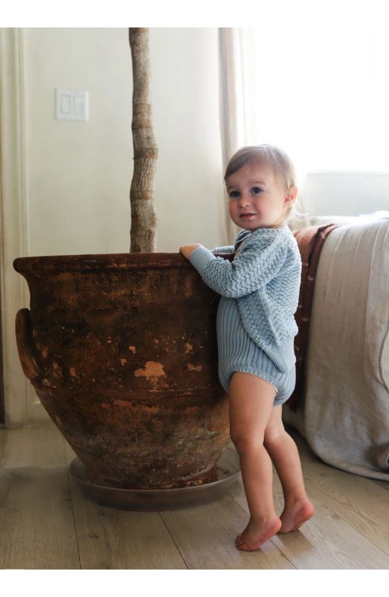 Ely's & Co. Looms Wave Collection - Knit Pointelle Cardigan, Alternate, color, Blue