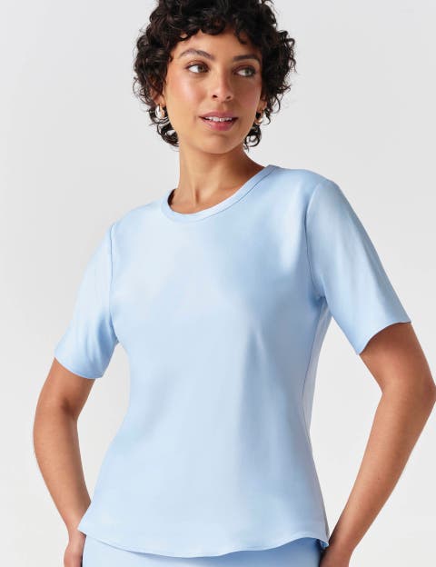 Ria Short Sleeve Satin Top