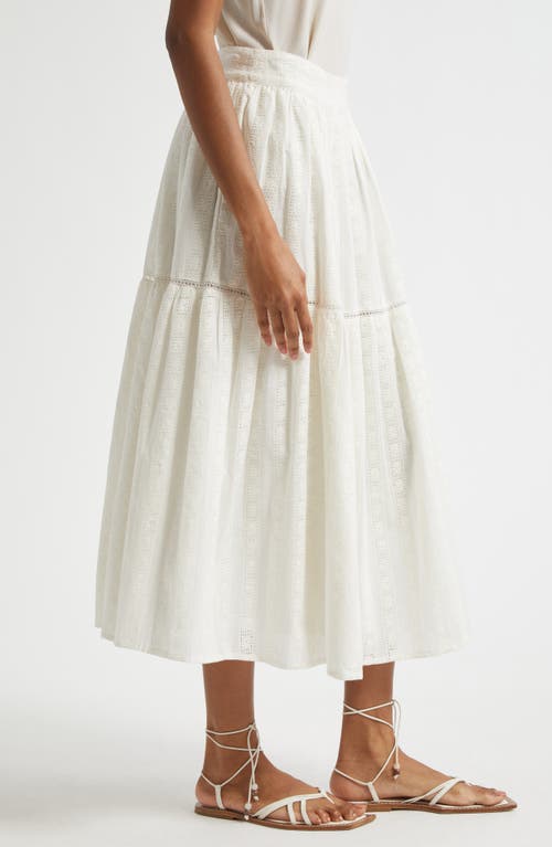 Mille Betty Embroidered Maxi Skirt In White