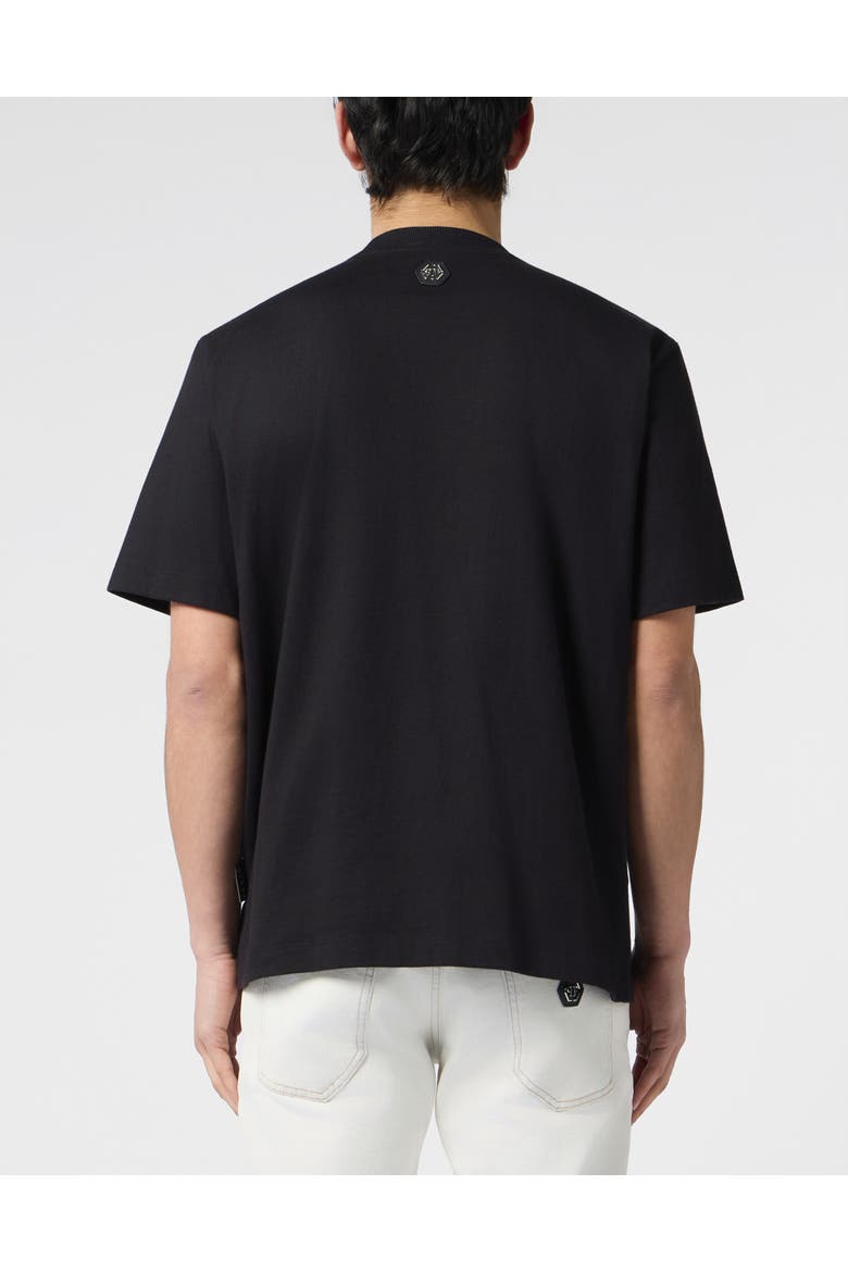 Round Neck T-Shirt Skull Tennis Men, Alternate, color, black