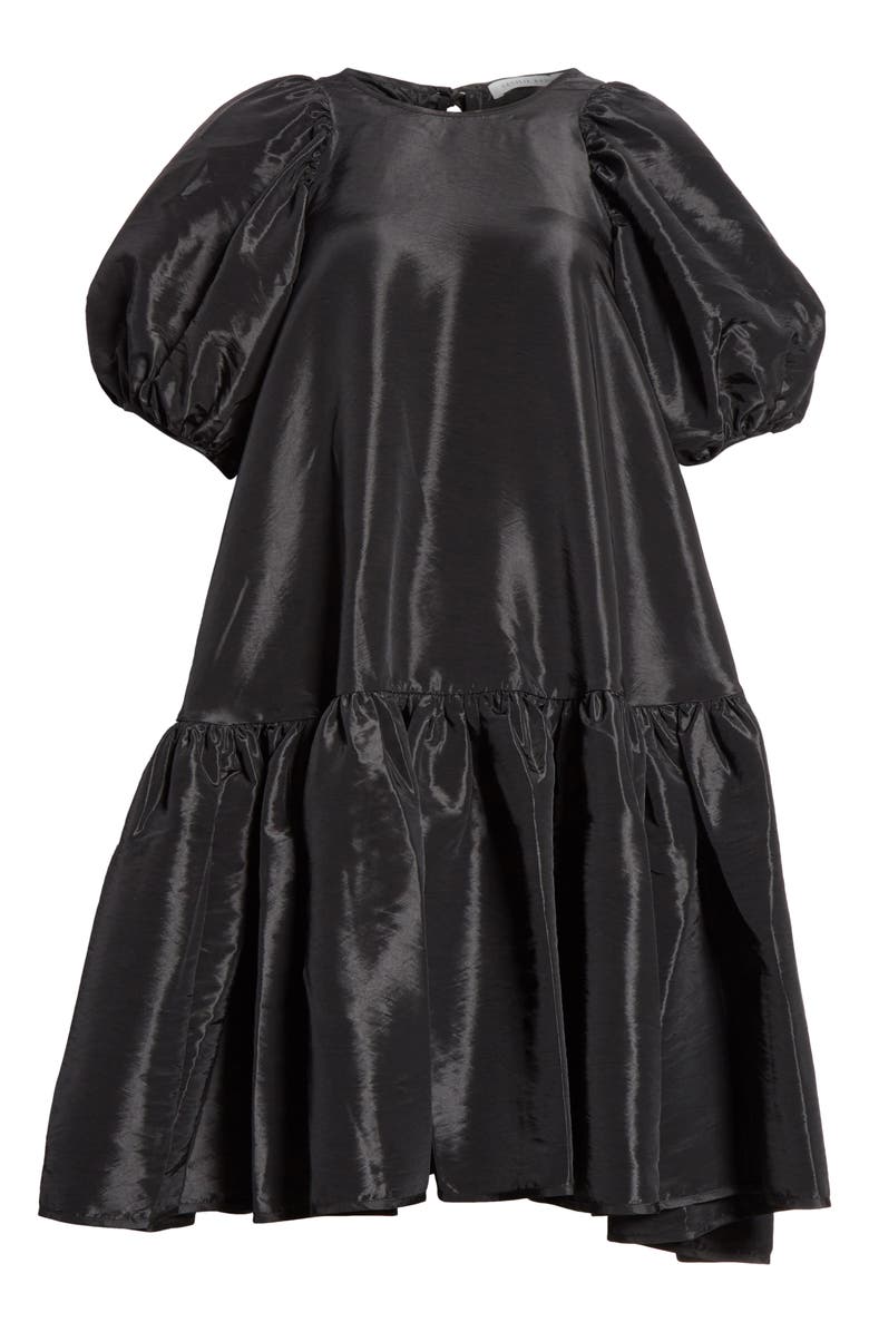 Cecilie Bahnsen Alexa Puff Sleeve Faille Babydoll Dress, Alternate, color, 