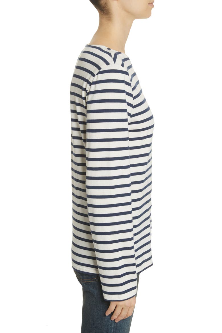 MINQUIERS MODERN - Breton Striped Shirt, Alternate, color, ECRU/MARINE