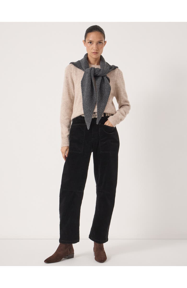 Hush Cordi Barrel Leg Cord Pants, Alternate, color, Black