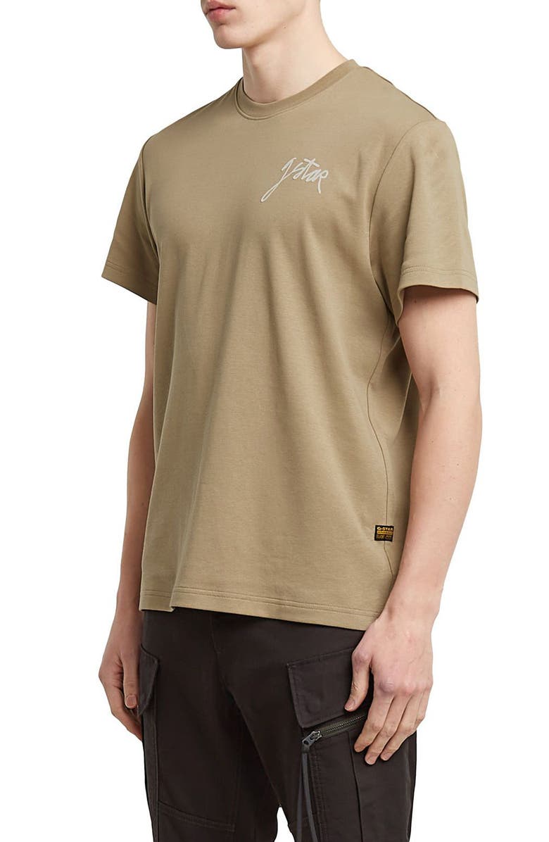 G-STAR Script Organic Cotton Graphic T-Shirt, Alternate, color, Safari