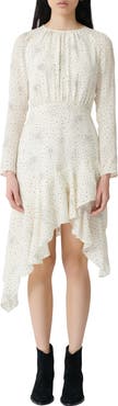 maje Reto Long Sleeve Asymmetrical Dress