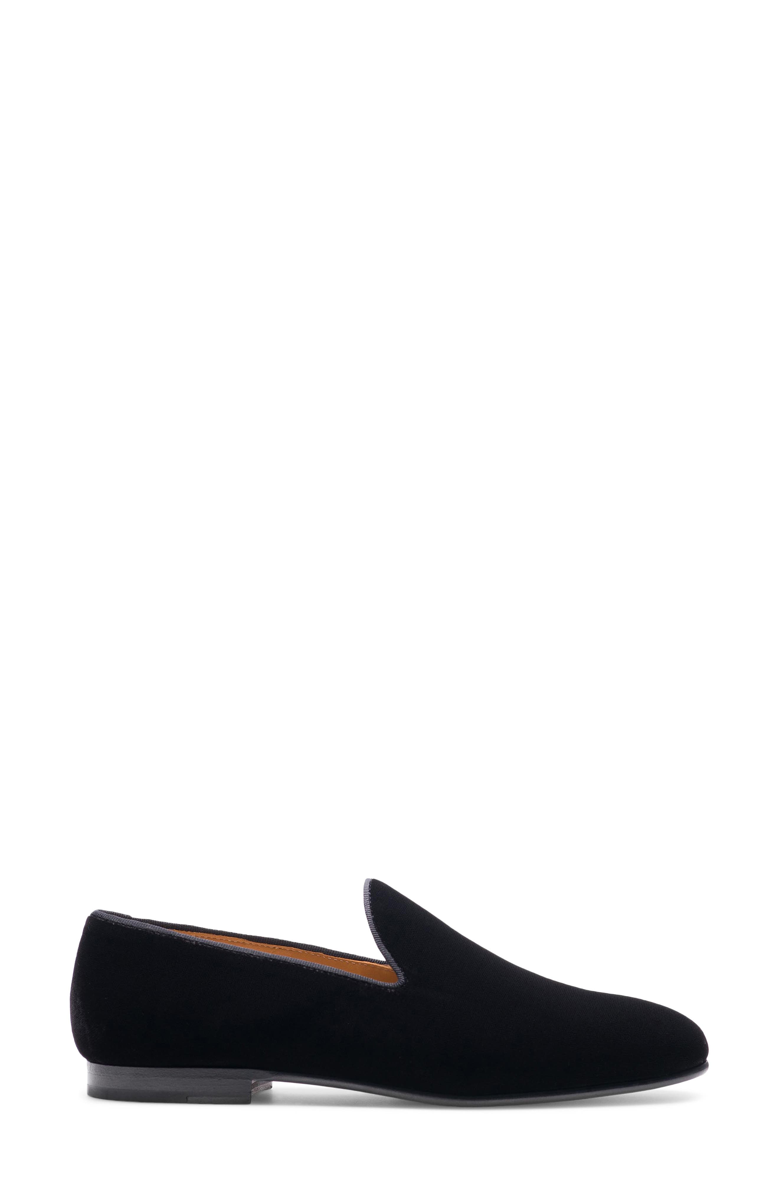 Magnanni Clara Velvet Loafer, Alternate, color, Black