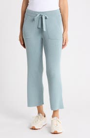 Splendid Rib Knit Wide Leg Crop Pants