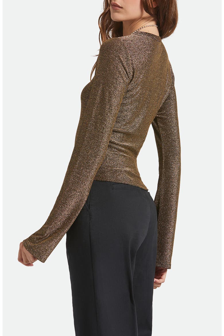 Dolly Metallic Flare Sleeve Top, Alternate, color, GOLD METALLIC