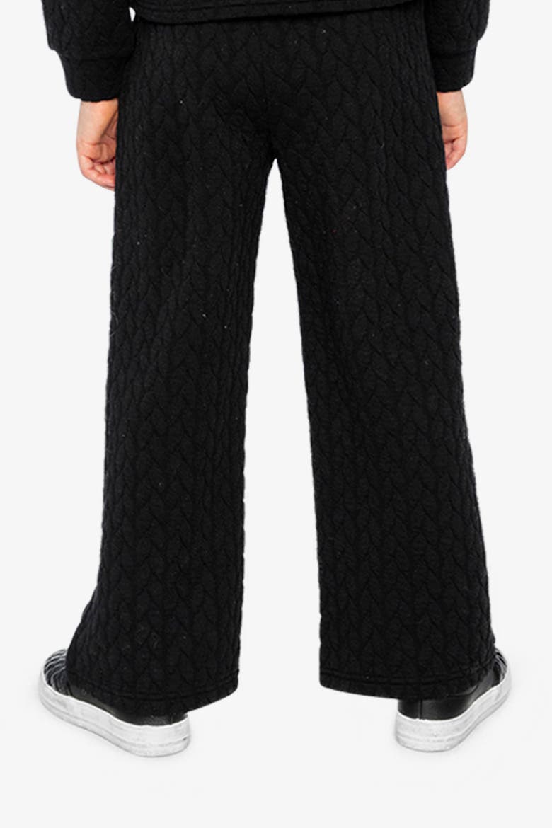 Wide Leg Quilted Jacquard Pants, Alternate, color, Black