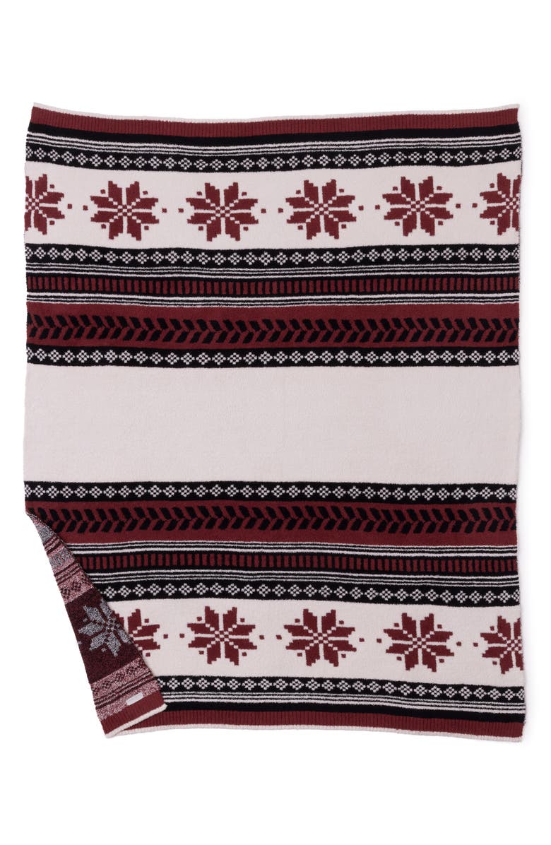Barefoot Dreams<sup>®</sup> CozyChic<sup>®</sup> Fair Isle Throw Blanket, Alternate, color, Crimson Multi