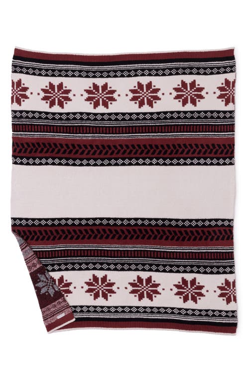 Barefoot Dreams Cozychic® Fair Isle Throw Blanket In Burgundy