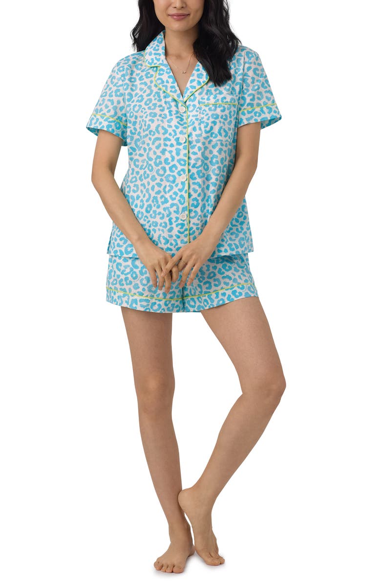 BedHead Pajamas Leopard Print Organic Cotton Short Pajamas, Alternate, color, 