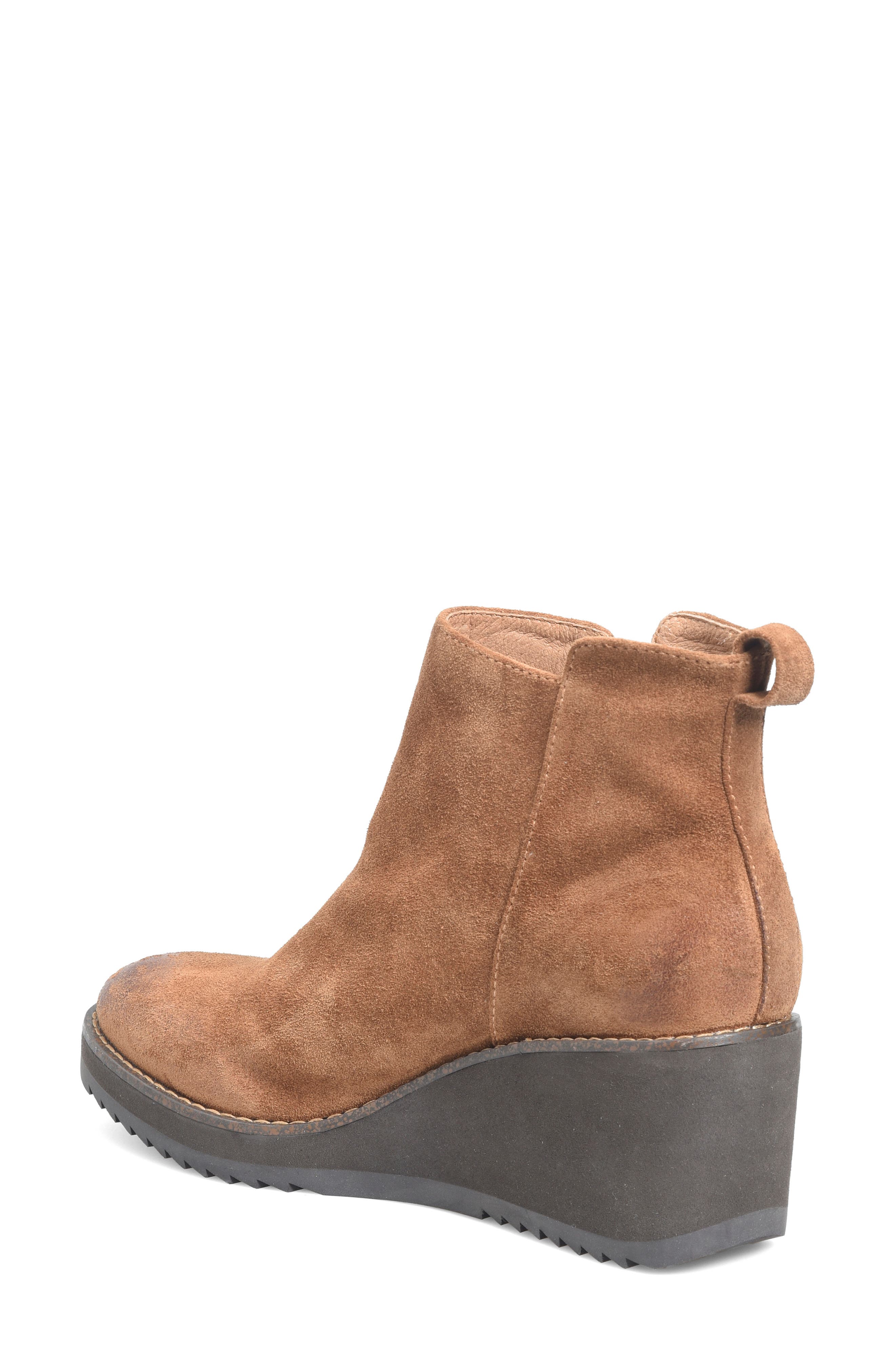 Söfft Emeline Waterproof Wedge Bootie, Alternate, color, Havana Brown Suede