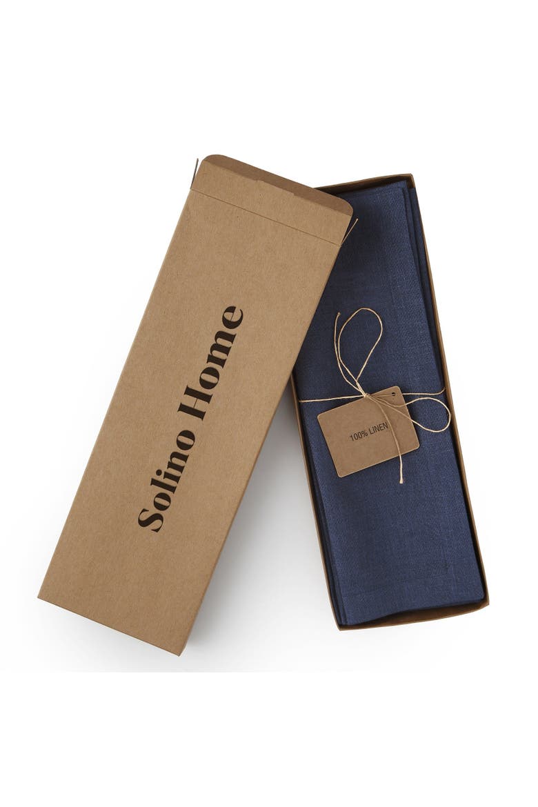 Linen Placemats Set of 4, 14 x 19" - Fete, Alternate, color, Navy