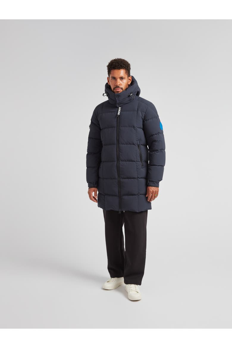 EZ Hooded Boxed Puffer Coat, Alternate, color, INK/BLACK