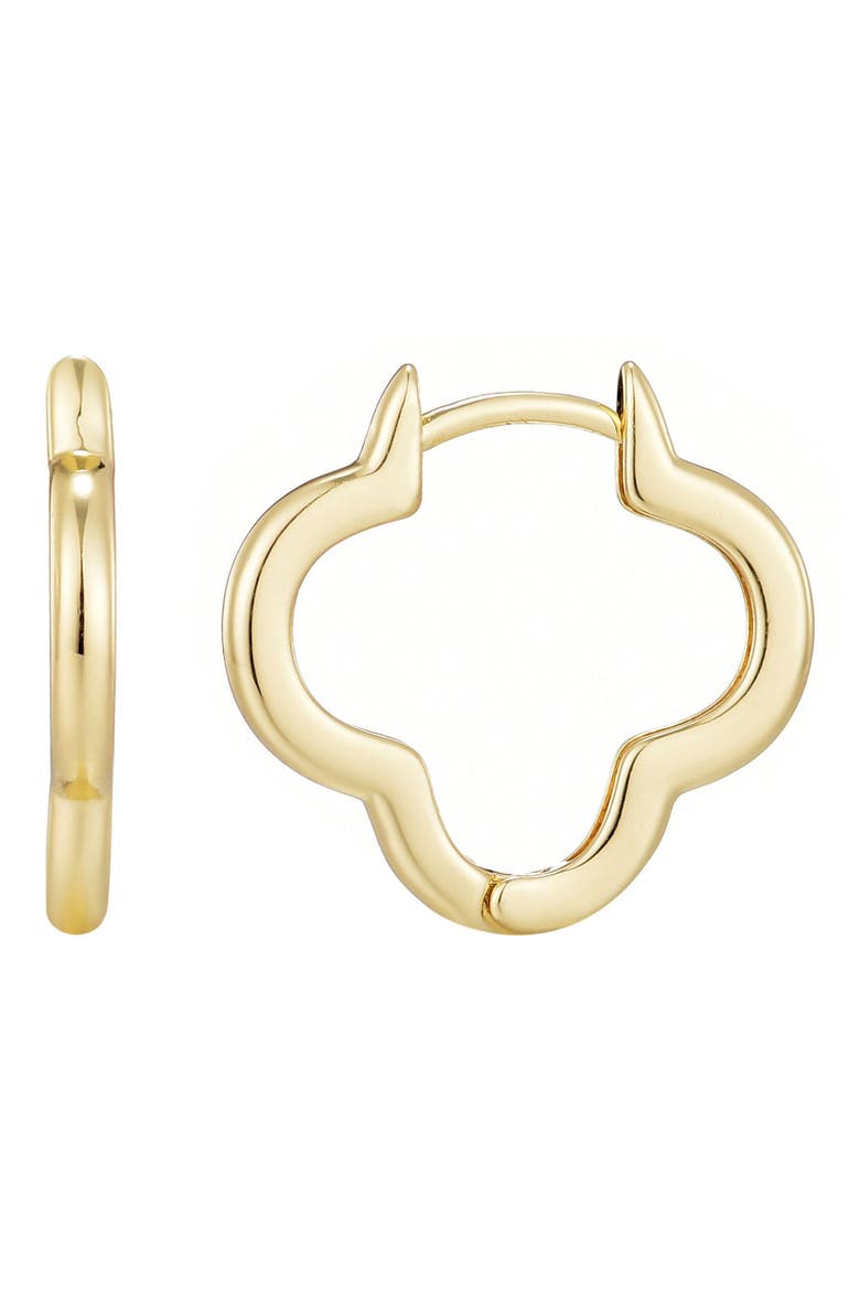 Clover Hoop Earrings, Main, color, GOLD