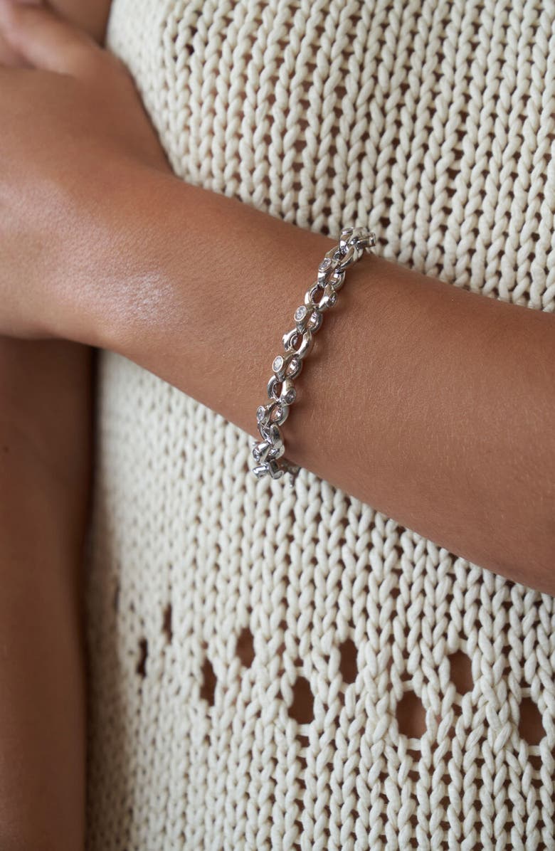 LILI CLASPE Helena Crystal Link Bracelet, Alternate, color, Silver