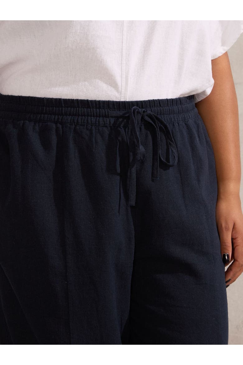 Linen Mix Tapered Pants, Alternate, color, Navy