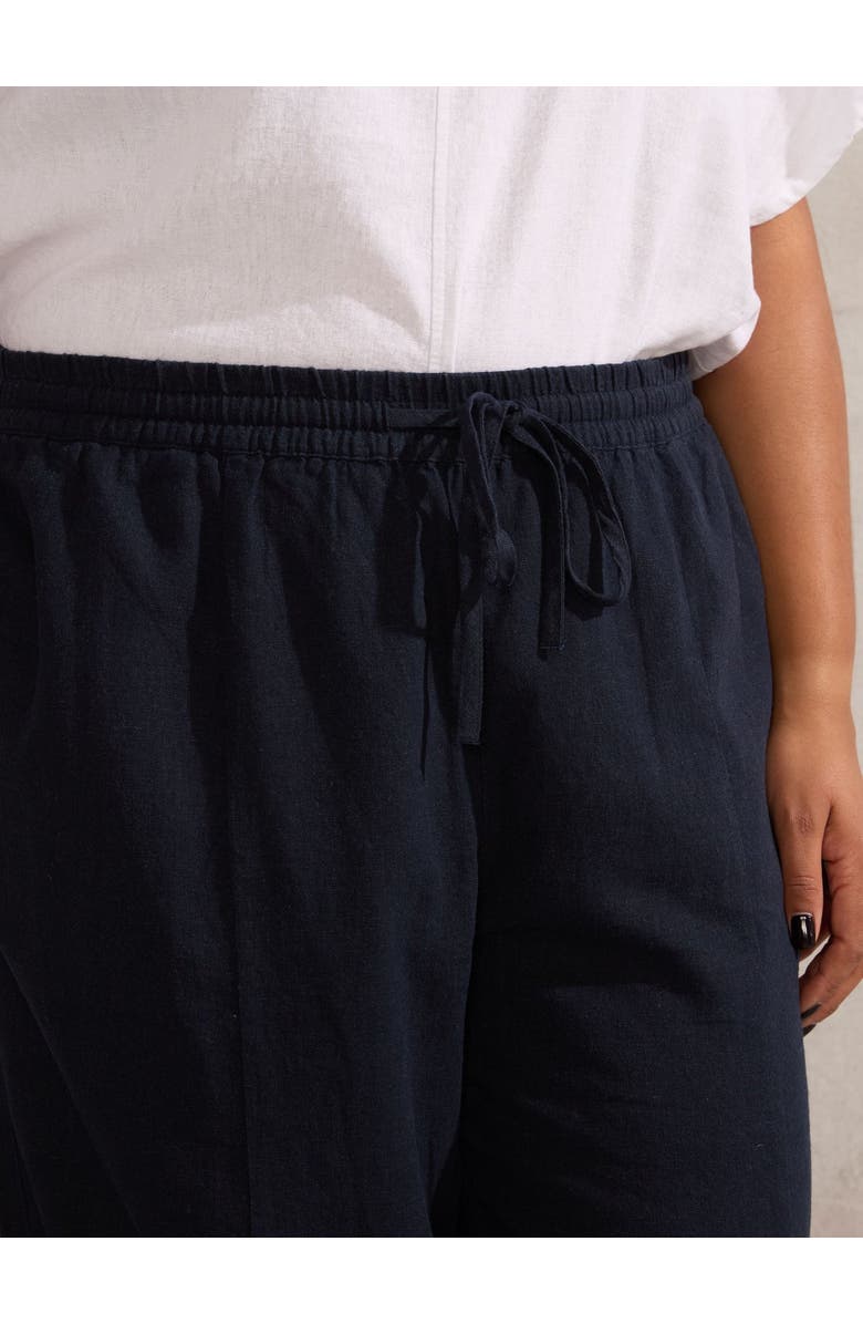 Live Unlimited Linen Mix Tapered Pants, Alternate, color, Navy