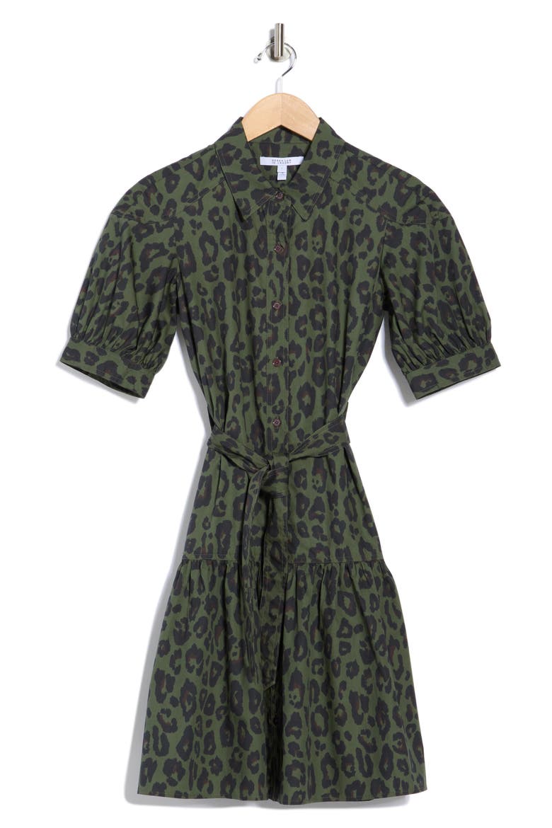 Luma Leopard Shirtdress, Alternate, color, OLIVE/ BLACK LEOPARD