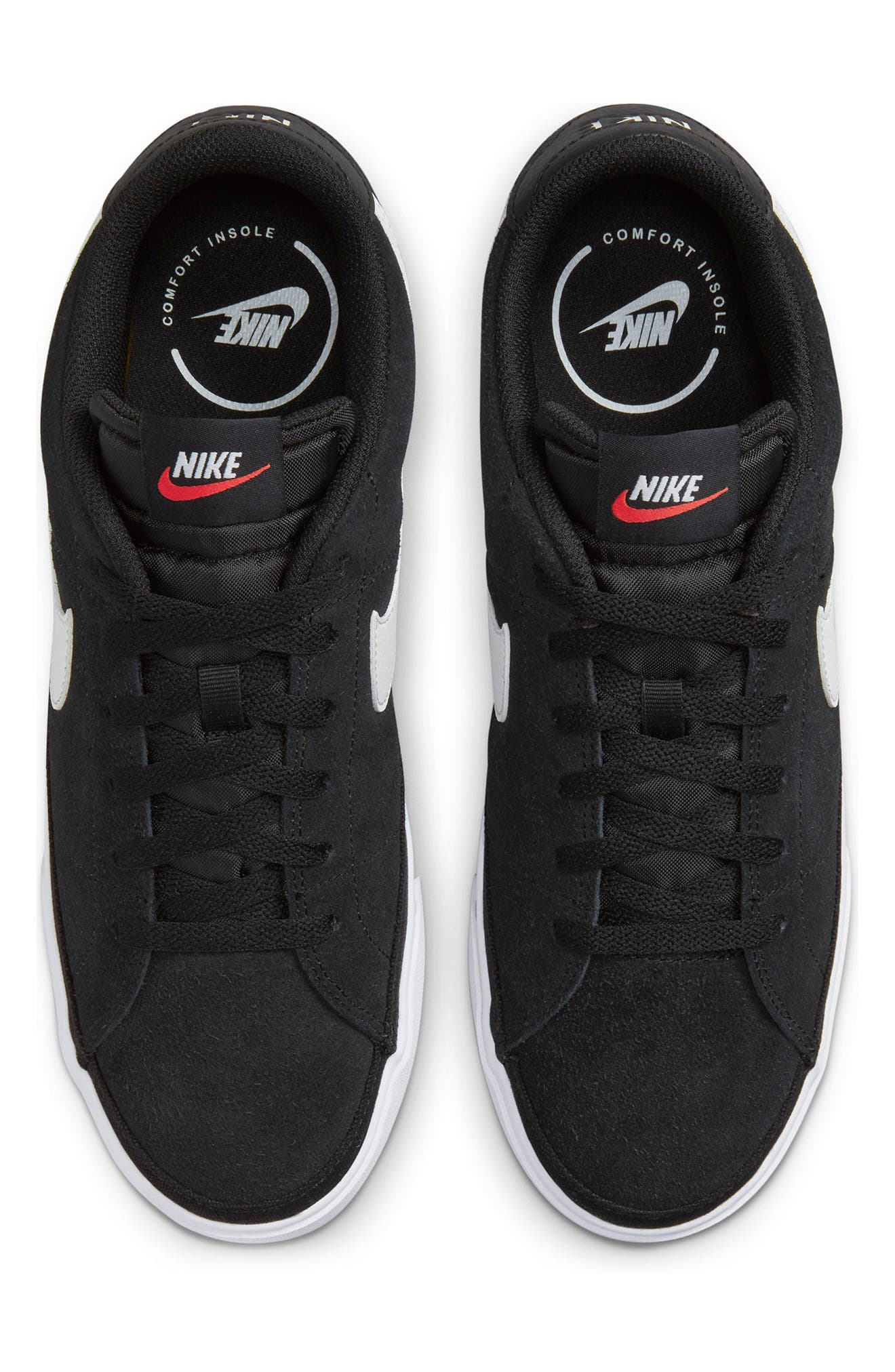 Court Legacy Suede Sneaker, Alternate, color, BLACK/WHITE-GUM LIGHT BROWN