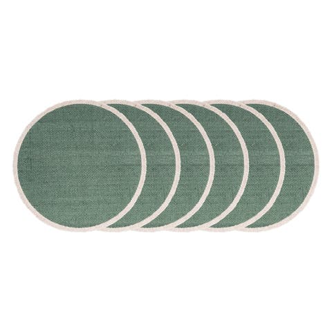 Fringed Aspen Round Placemats Set of 6, 15"
