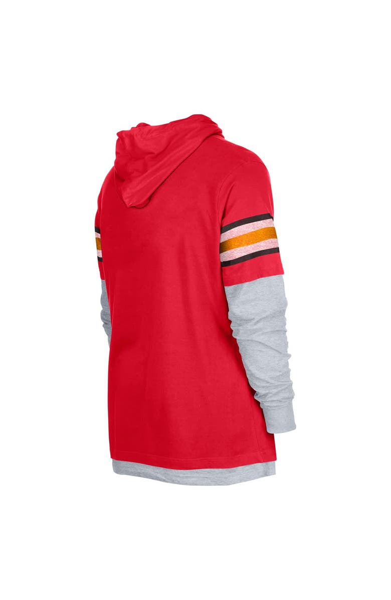 New Era Men's New Era Red Kansas City Chiefs Twofer Long Sleeve Hooded T-Shirt, Alternate, color, 