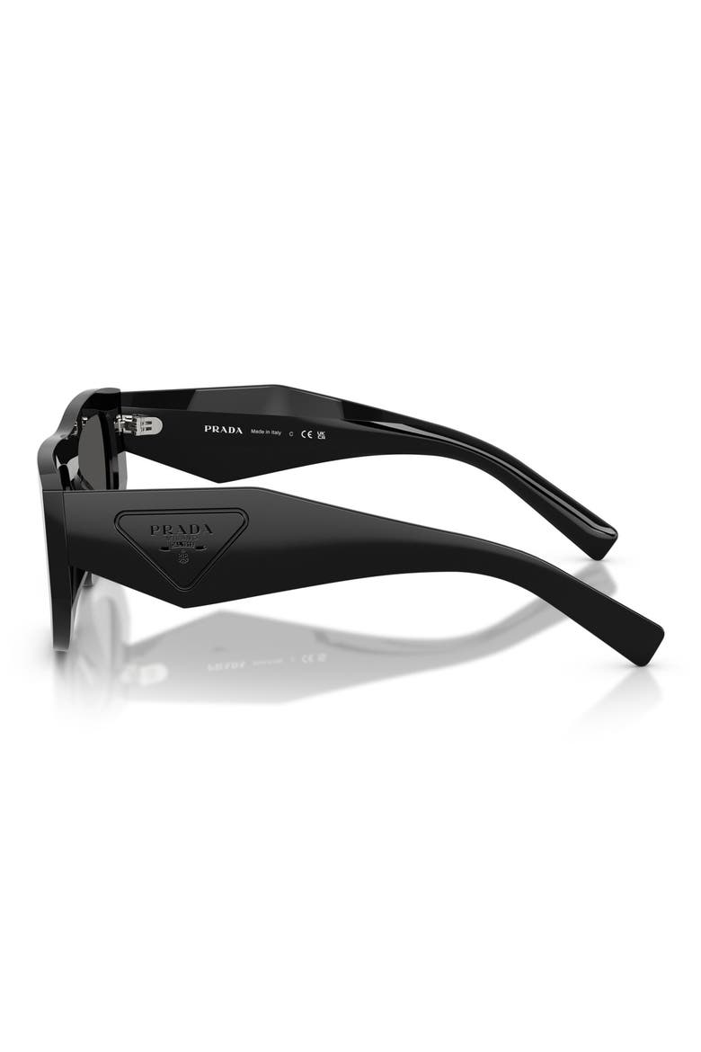 53mm Irregular Sunglasses, Alternate, color, BLACK / DARK GREY