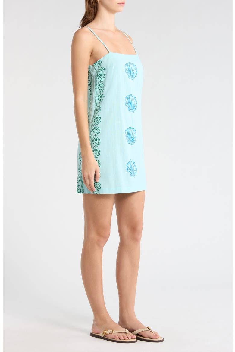 Sunburst Spaghetti Strap Minidress, Alternate, color, POOL BLUE