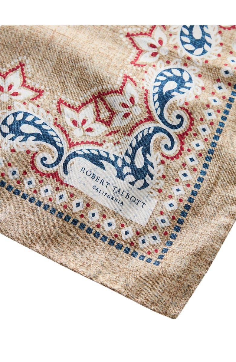 Robert Talbott Harmon Reversible Floral Paisley Neckerchief, Alternate, color, Tan