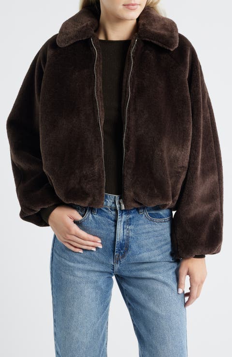 Bubble Faux Fur Bomber Jacket