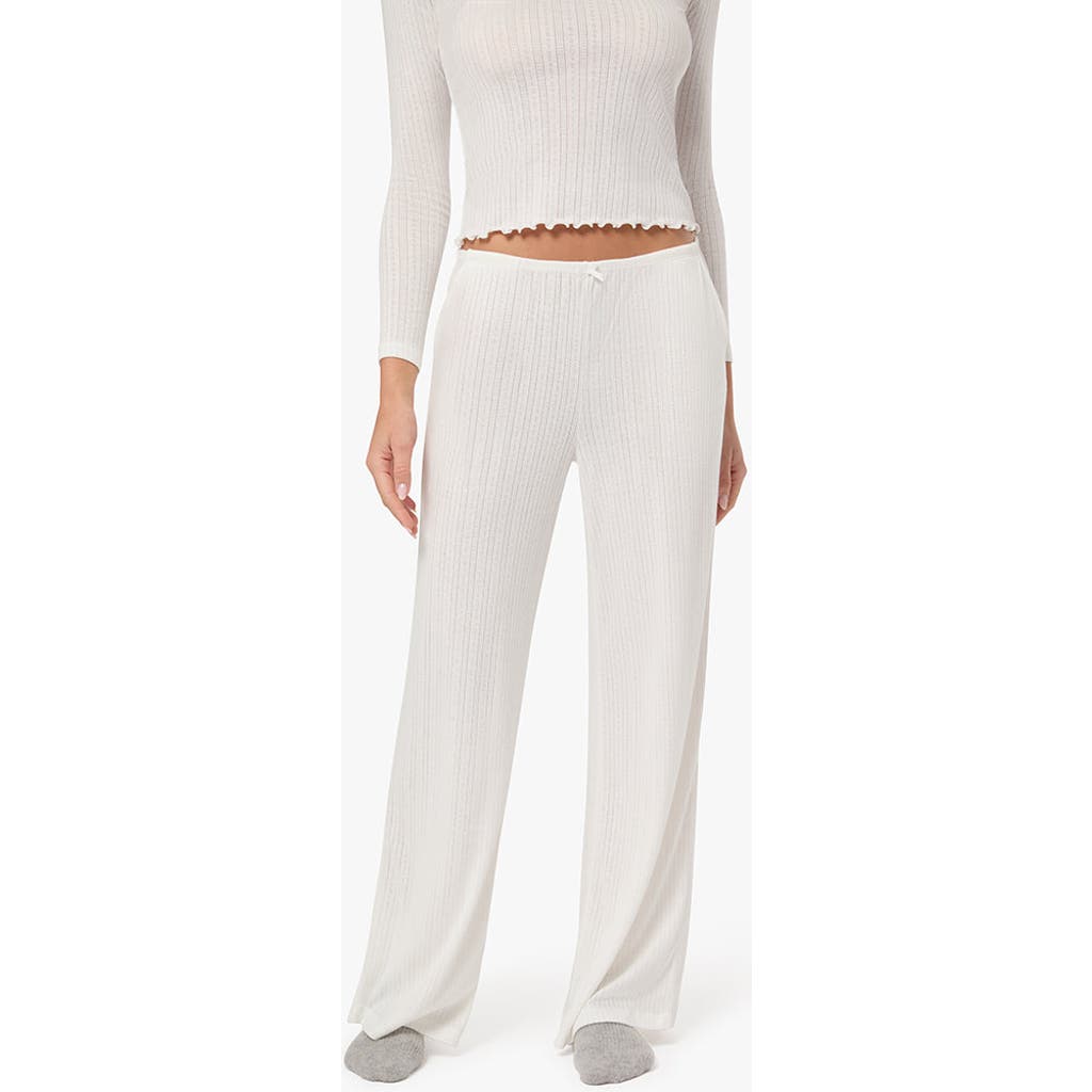 Weworewhat Pull-on Pointelle Pajama Pants In White In White