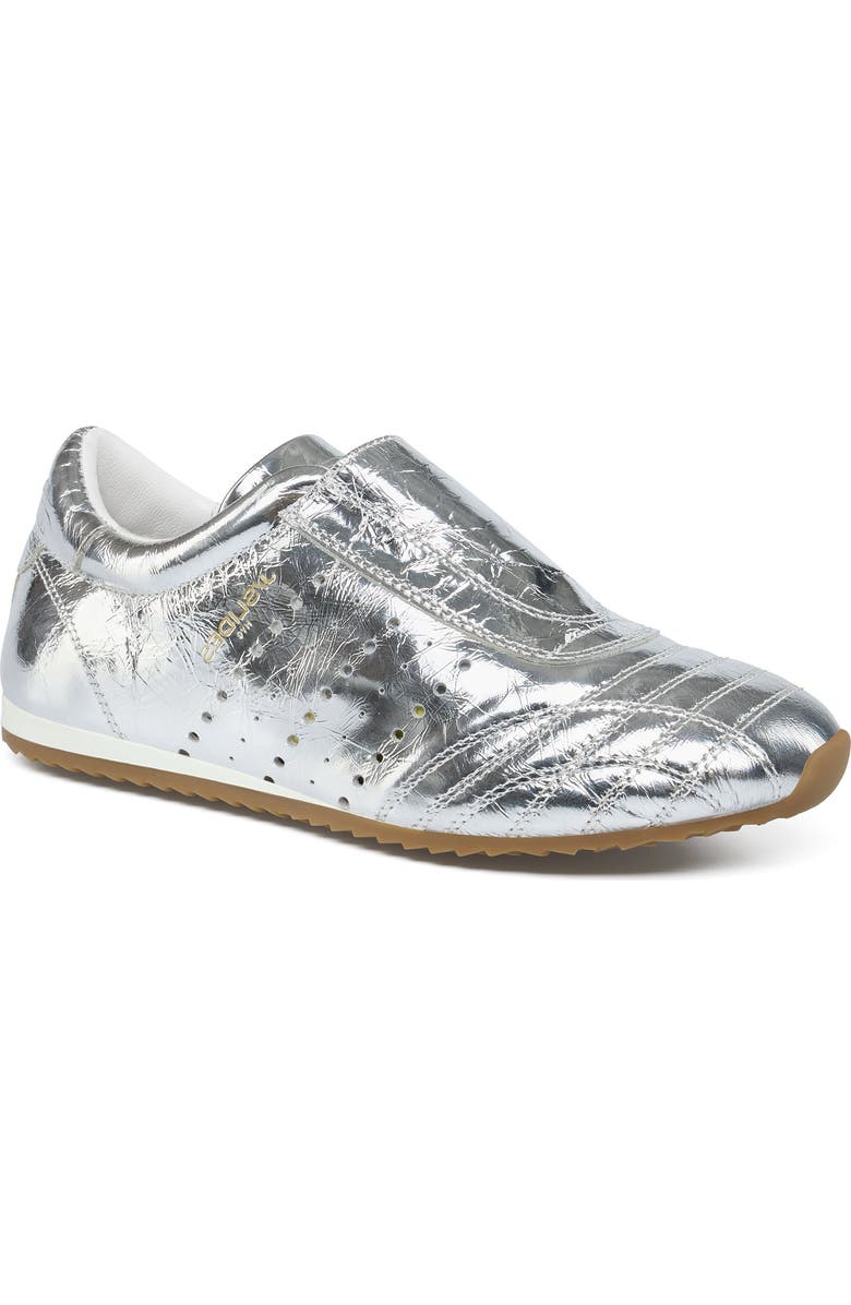 JSlides Paris Leather Sneaker, Main, color, Silver