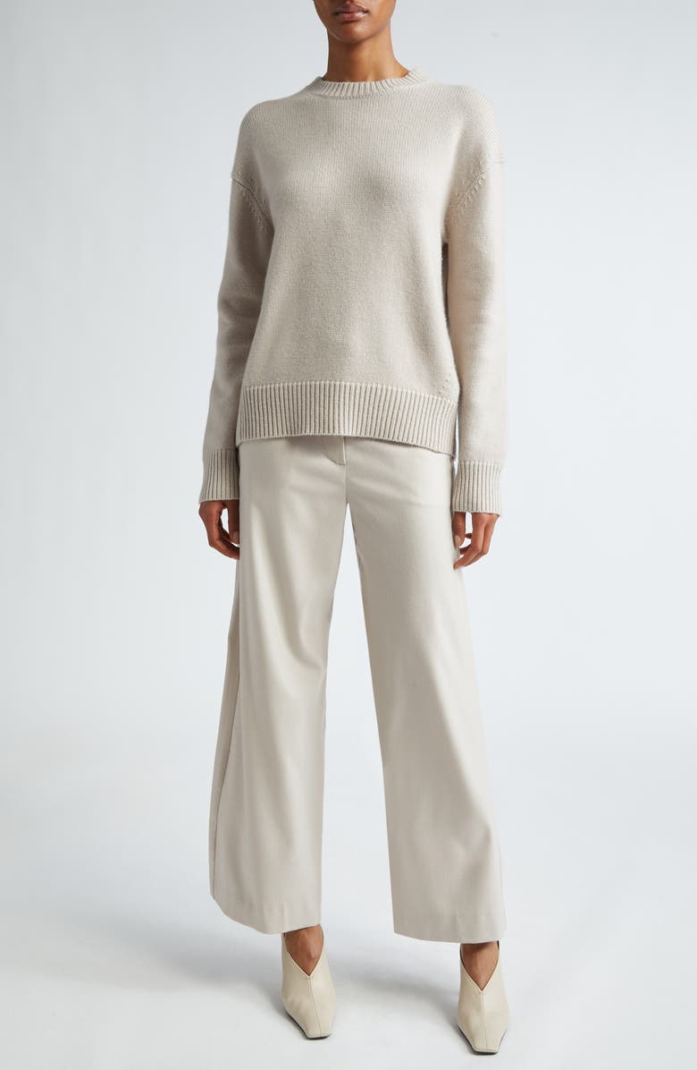 Max Mara Ermes Wide Leg Stretch Virgin Wool Trousers, Alternate, color,