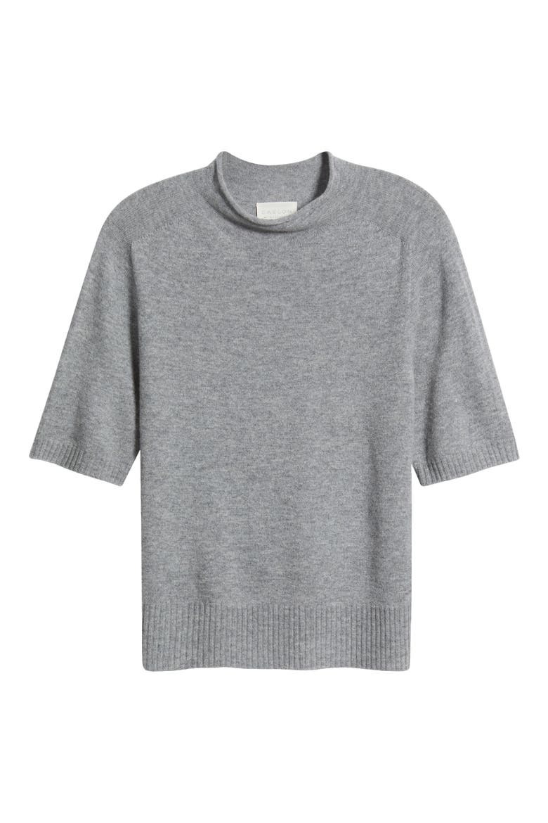 Wool & Cashmere Blend Roll Neck Sweater, Main, color, GREY HEATHER